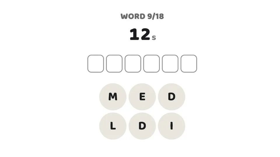 18 Words official game page captured in a desktop browser