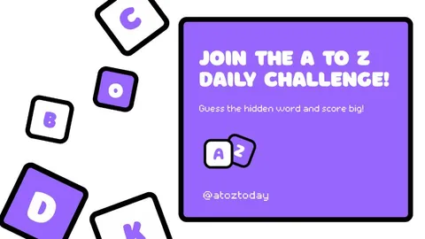 A to Z Today official game page captured in a desktop browser