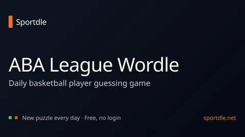 ABA League Sportdle official game page captured in a desktop browser