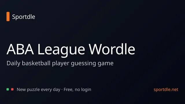 ABA League Sportdle official game page captured in a desktop browser