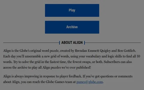 Align official game page captured in a desktop browser