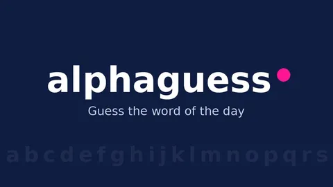 AlphaGuess official game page captured in a desktop browser