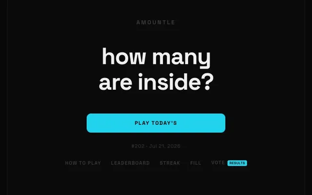 'Amountle' game in progress