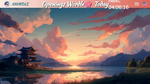 Animdle official game page captured in a desktop browser