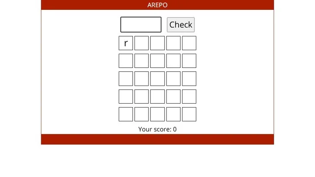 'Arepo' game in progress