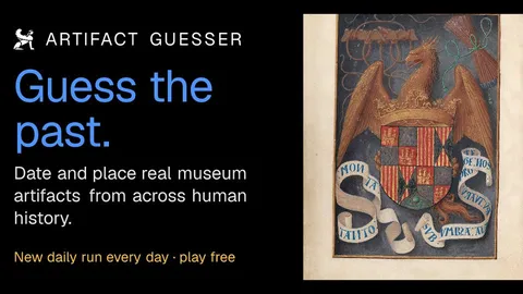 Artifact Guesser official game page captured in a desktop browser