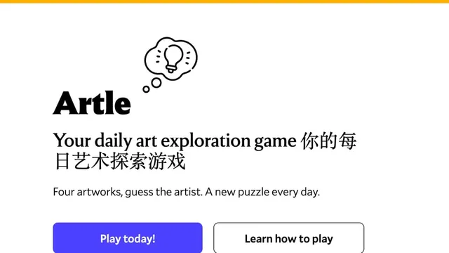 Artle official game page captured in a desktop browser