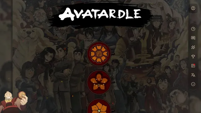 Avatardle official game page captured in a desktop browser
