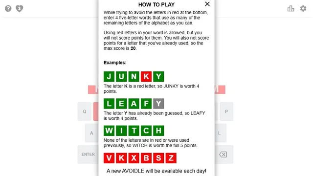 'Avoidle' game in progress