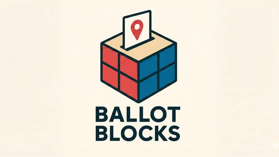 Ballot Blocks official game page captured in a desktop browser