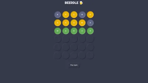 Beerdle official game page captured in a desktop browser