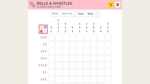 Bells & Whistles official game page captured in a desktop browser