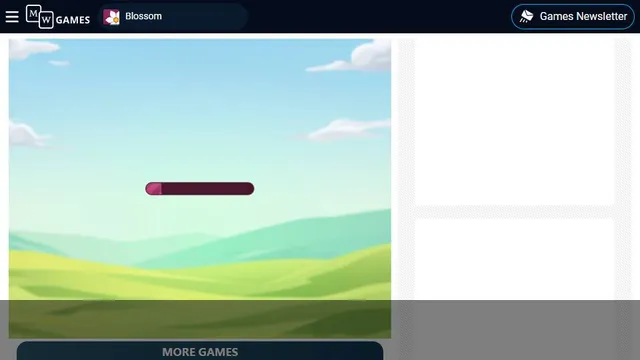 Blossom official game page captured in a desktop browser