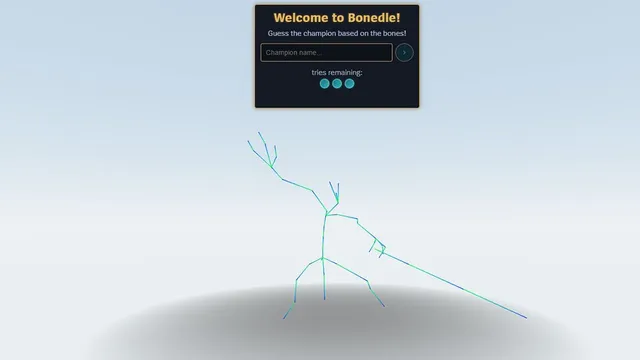 Bonedle official game page captured in a desktop browser