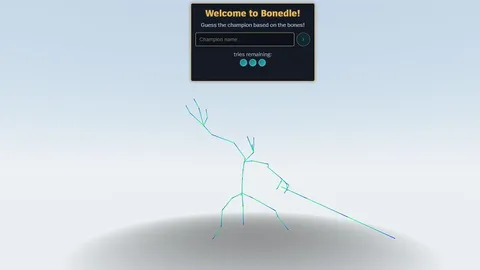 Bonedle official game page captured in a desktop browser