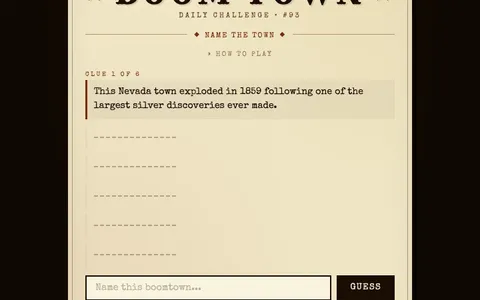 'Boom Town' game in progress