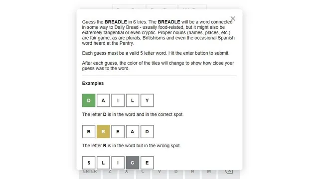 Breadle official game page captured in a desktop browser