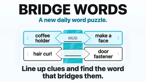 Bridge Words official game page captured in a desktop browser