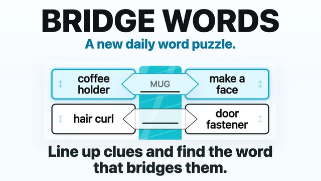 Bridge Words official game page captured in a desktop browser