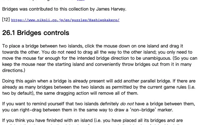 'Bridges' game in progress