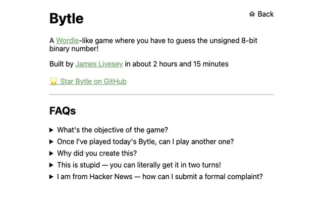 'Bytle' game in progress