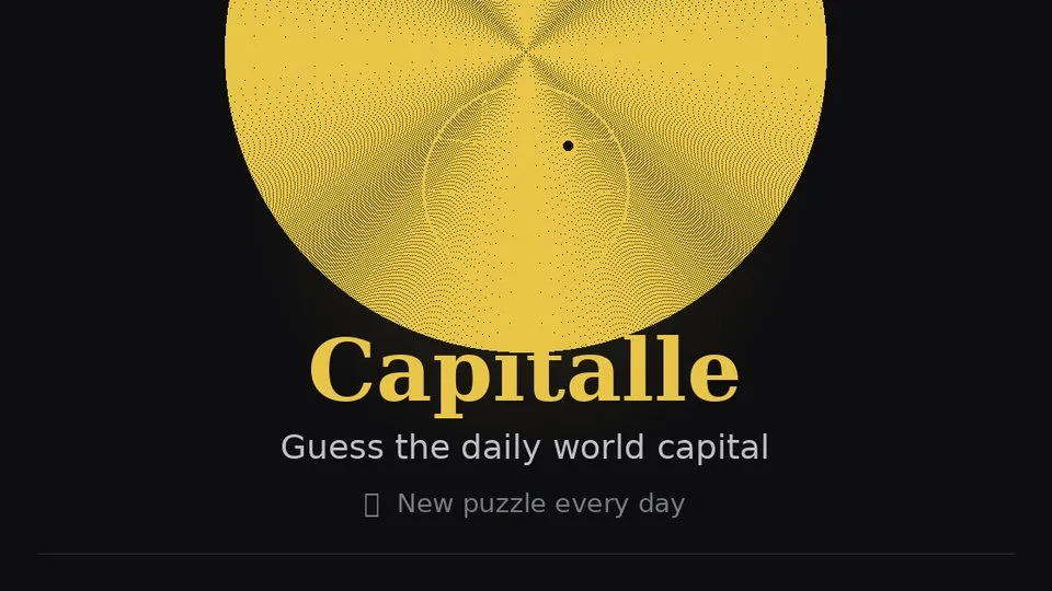 Capitalle official game page captured in a desktop browser