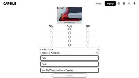 Cardle official game page captured in a desktop browser