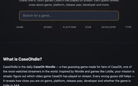 'CaseOhdle' game in progress