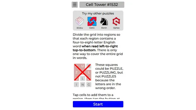 Cell Tower official game page captured in a desktop browser