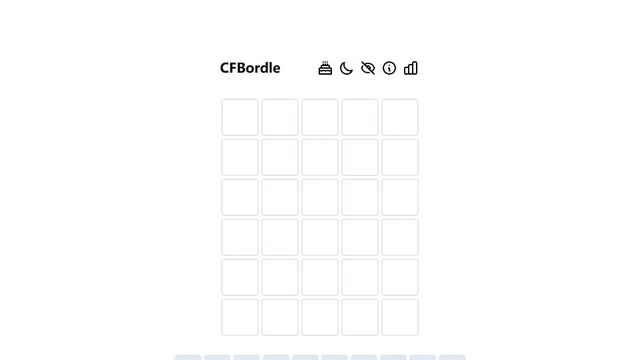 CFBordle official game page captured in a desktop browser