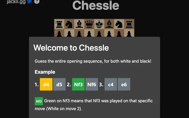 'Chessle' game in progress