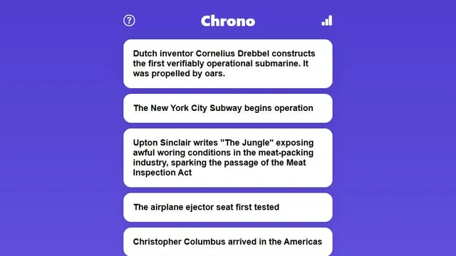 Chrono official game page captured in a desktop browser