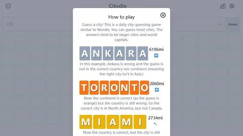 Citydle official game page captured in a desktop browser