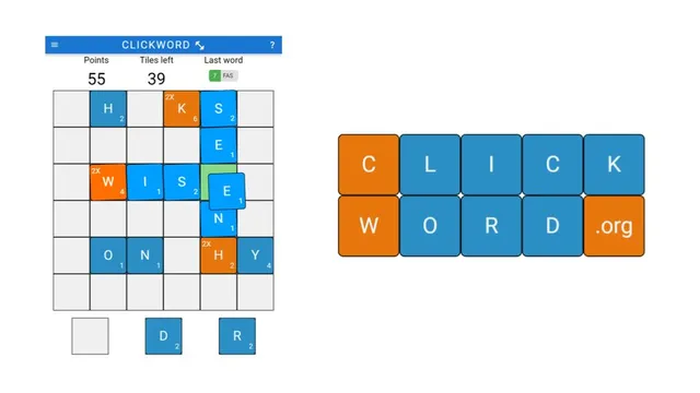 ClickWord official game page captured in a desktop browser