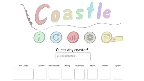 Coastle official game page captured in a desktop browser