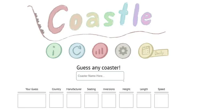 Coastle official game page captured in a desktop browser