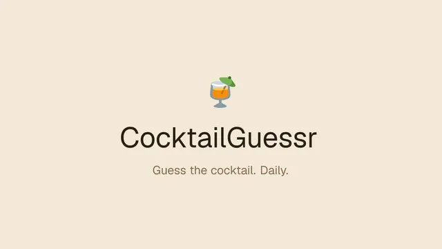 cocktailguessr.app official game page captured in a desktop browser