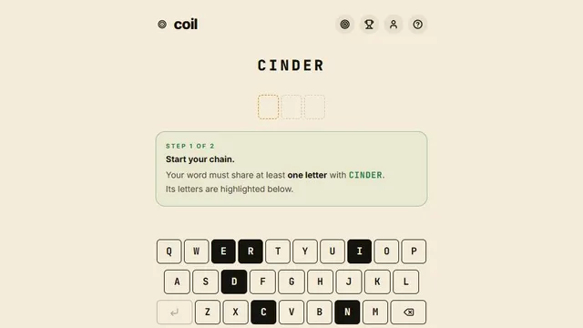 Coil official game page captured in a desktop browser