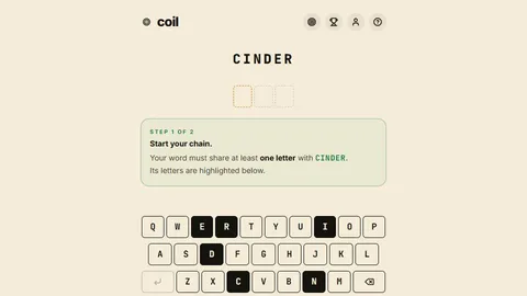 Coil official game page captured in a desktop browser