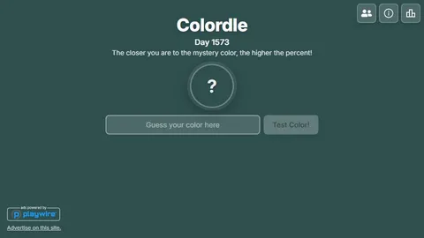 Colordle official game page captured in a desktop browser