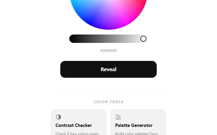 ColorGuesser artwork showing a spectrum color wheel and the daily color puzzle name