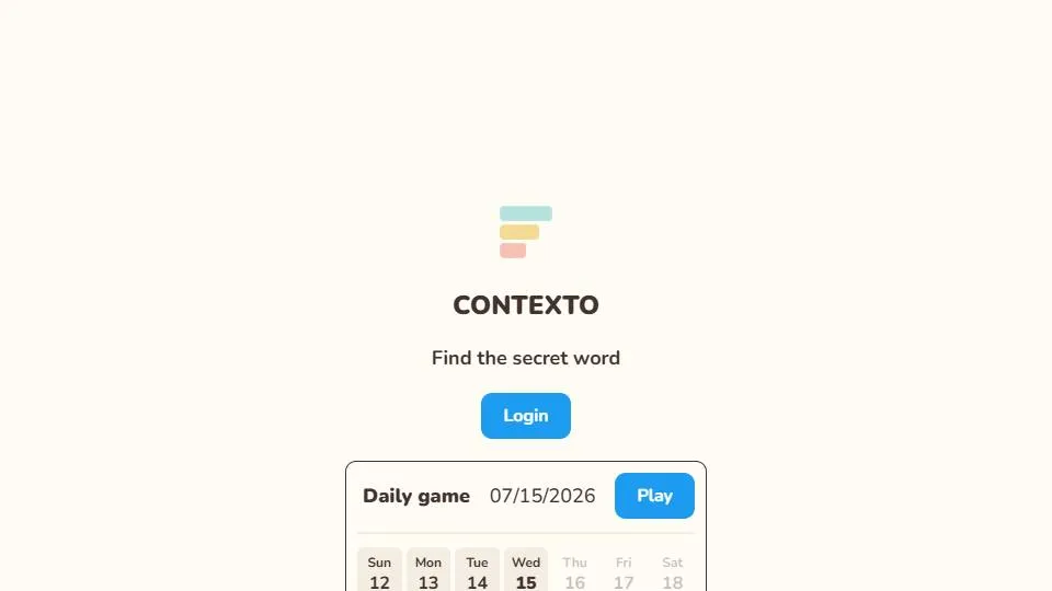 Contexto official game page captured in a desktop browser