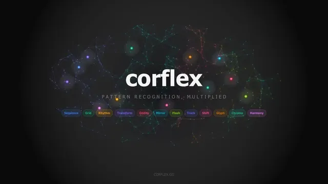Corflex official game page captured in a desktop browser