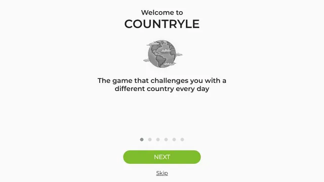 Countryle official game page captured in a desktop browser