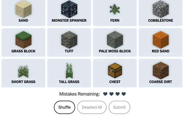 'Craft Connections' game in progress
