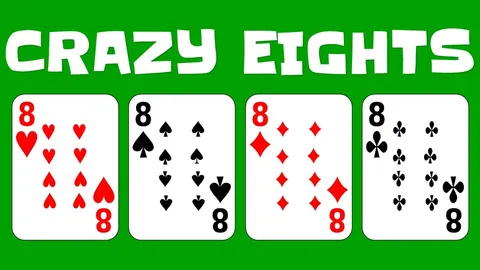 Crazy Eights official game page captured in a desktop browser