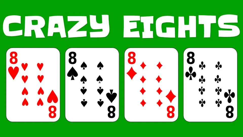 Crazy Eights official game page captured in a desktop browser