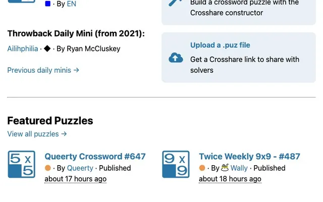 'Crosshare' game in progress