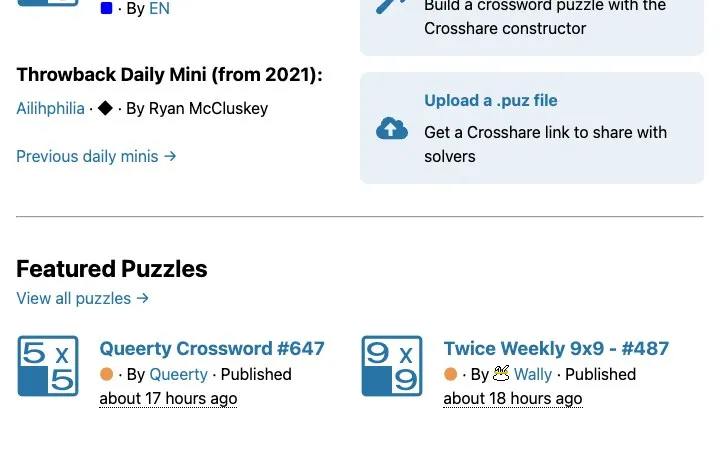'Crosshare' game in progress