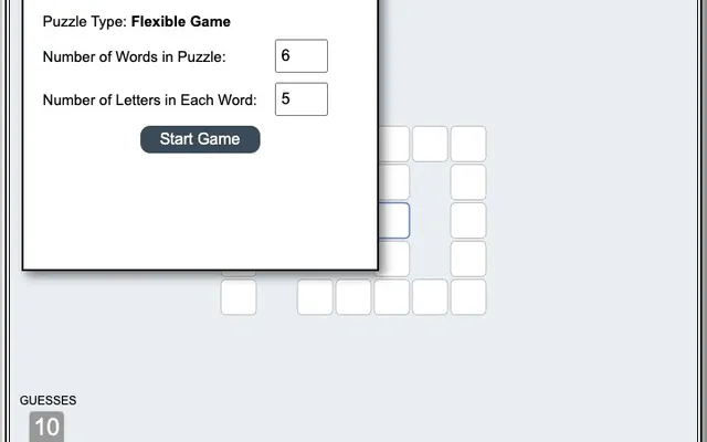 'CrsWordle' game in progress